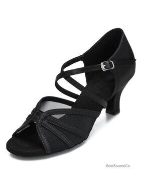 Women's Ballroom Dance Shoes Latin Salsa 2.5" Heel Satin Dance Shoes